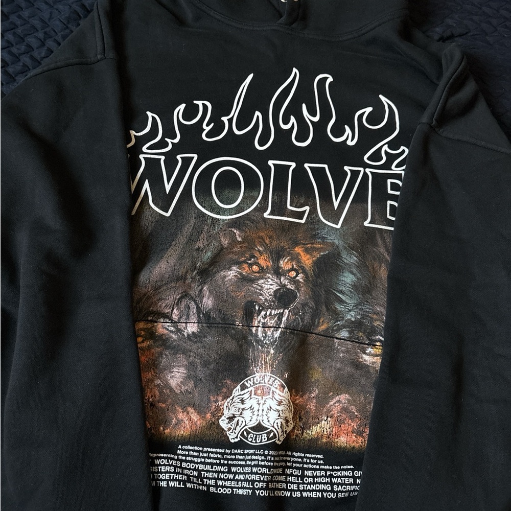 Darc Sport Black Wolves Graphic Crewneck Sweater